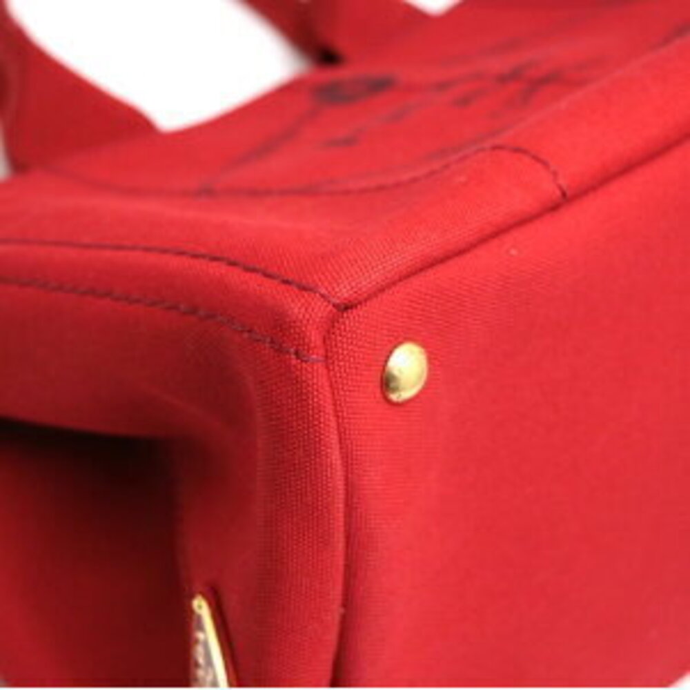 Prada Red Canapa Canvas Bag Tote - Picture 3 of 6
